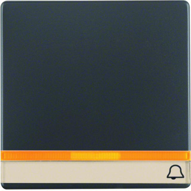 BERKER Q.x Klawisz 2 soczewką z polem opisowym nadrukowany symbol dzwonek antracyt aksamit 16286076