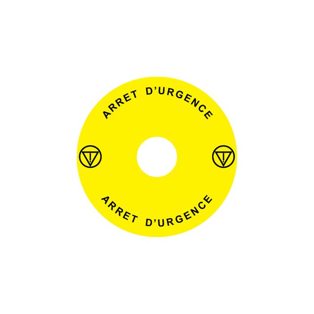 Ex9P1 H S9FR Naklejka wyłącznika awaryjnego do Ex9P1 H średnica 90mm samoprzylepna żółta FR 106813