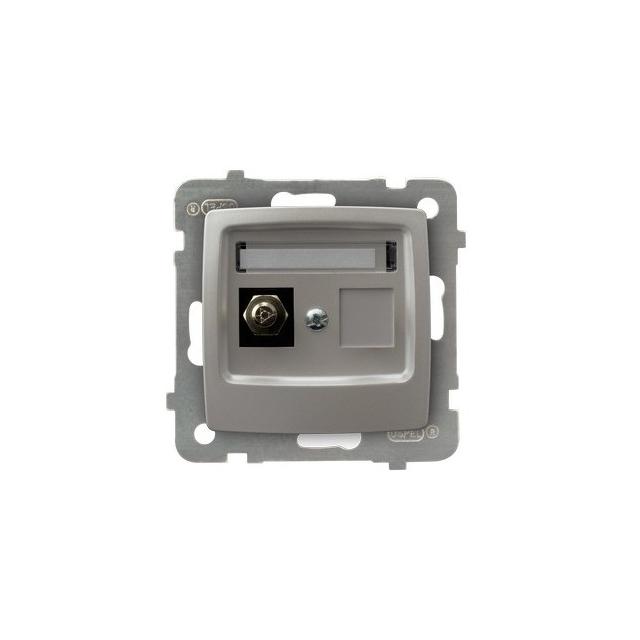 KARO Gniazdo ekwipotencjalne pojedyncze - kolor srebrny perłowy