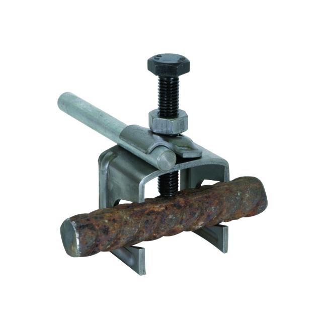 Zacisk łączący zbrojenie z wypustem uziemiającym 6-22/6-10 mm (+/II), 6-22/40 mm (+), stal nieocynk.