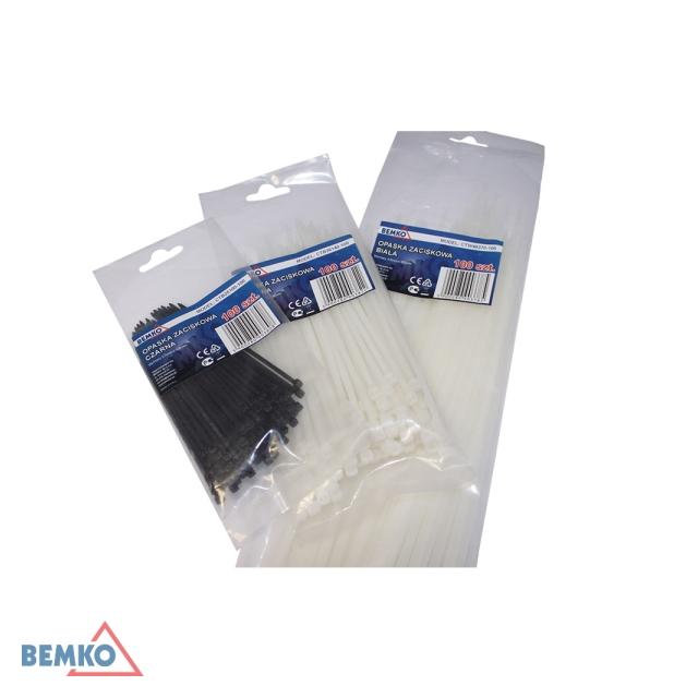 OPASKA ZACISKOWA 4.8*370 CZARNA 100 SZT