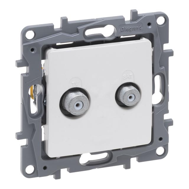 NILOE SELECTION - GNIAZDO TV -  F-F  KOŃCOWE DO INSTALACJI TYPU GWIAZDA 1 DB PERŁA, Legrand