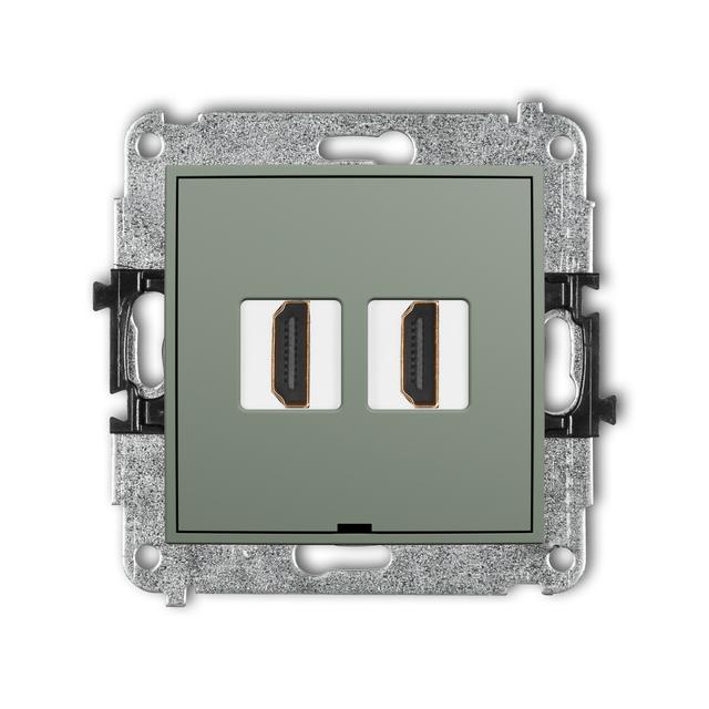 ICON Gniazdo podwójne HDMI 2.0 4K szałwiowy 61IHDMIBO-4 KARLIK