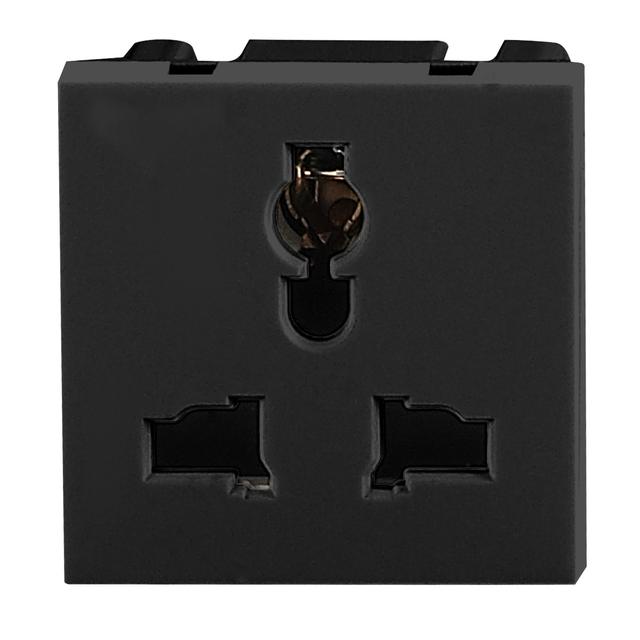 NOEN UK, gniazdo modułowe 45x45mm 3-pinowe multifunkcjonalne, 10A, 250V, czarne OR-GM-9010/B/UK ORNO