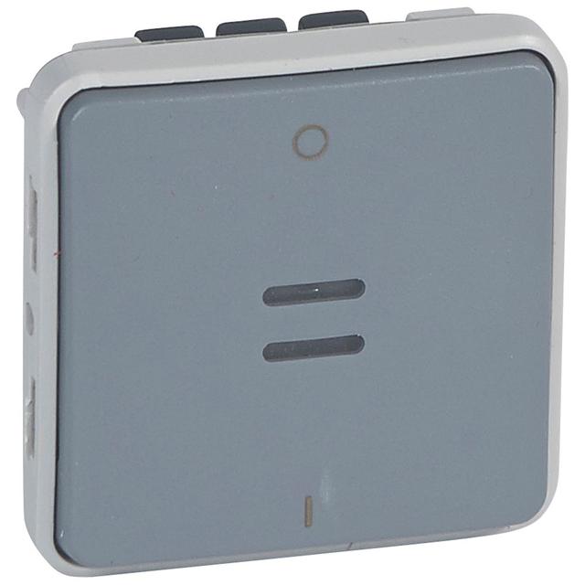 Plexo55 Łącznik Dwubiegunowy Podświetlany Szary 10Ax-250V 069531 LEGRAND