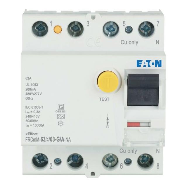 FRCMM-63/4/03-G/A-NA Wyłącznik różnicowoprądowy 10kA 63A 4P 300mA typ G/A 167112 EATON