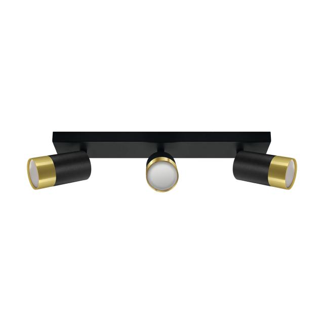 Lampa oprawa ścienno-sufitowa PUZON SPT 3 x max 35 W GU10 3L czarny/złoty  04280 IDEUS