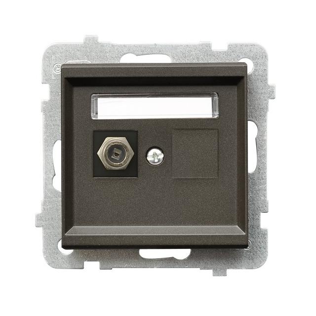 SONATA Gniazdo antenowe typu F pojedyncze - kolor czekoladowy metalik