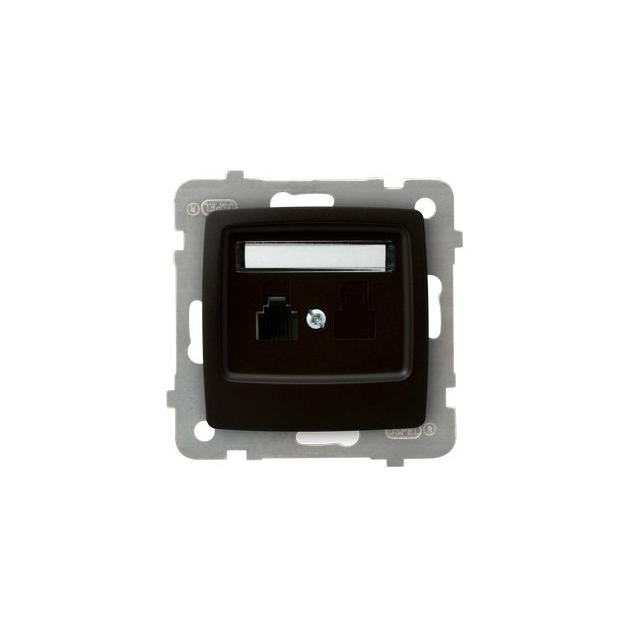 KARO Gniazdo telefoniczne pojedyncze - kolor czekoladowy metalik