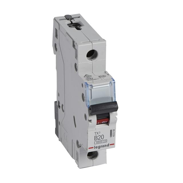 WYŁĄCZNIK NADPRĄDOWY S 301 1P B 20A 6000A SERII TX3, Legrand