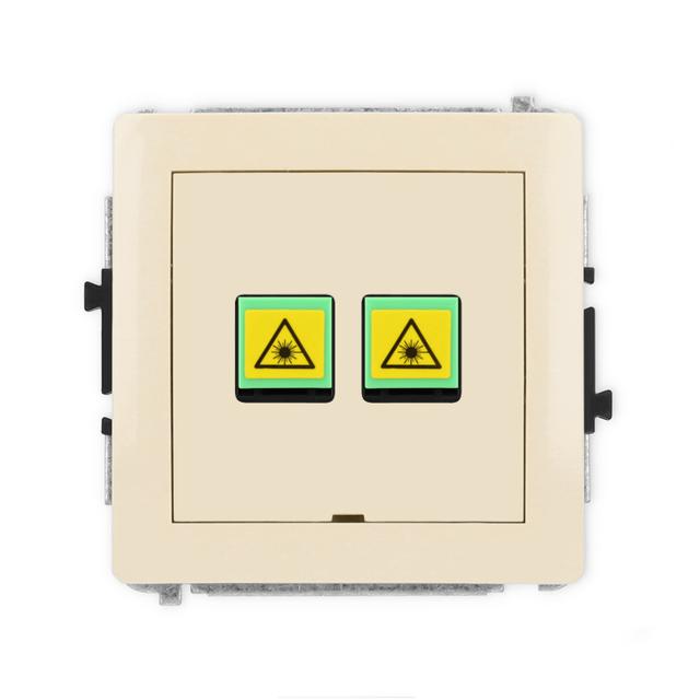 DECO Mechanizm gniazda światłowodowego/optycznego podwójnego, bez pola opisowego beżowy