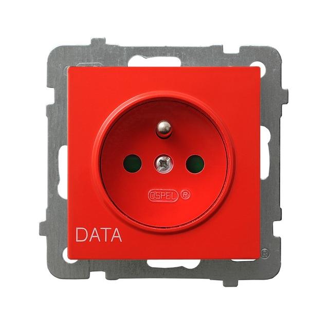 AS ANTYBAKTERYJNY Gniazdo pojedyncze z uziemieniem DATA z przesłonami torów prądowych, produkt zawie