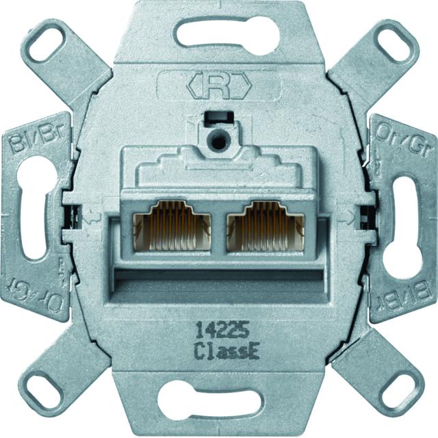 one.platform Gniazdo komputerowe podwójne UAE (RJ45) ekranowane kat.6a klasa (mechanizm) Berker 455501 WDF410866 HAGER