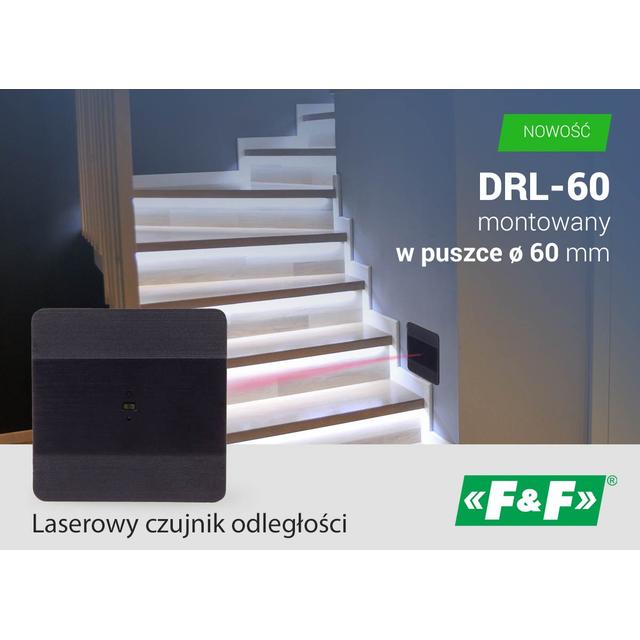 Laserowy czujnik odległości Biały do puszki o60 czujnik ruchu do sterownia oświetlenie DRL-60-230-1 F&F