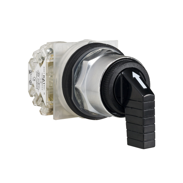 Harmony 9001K Przełącznik 3 pozycyjny czarny C cam powrót do środka metalowy 1NO + 1NC