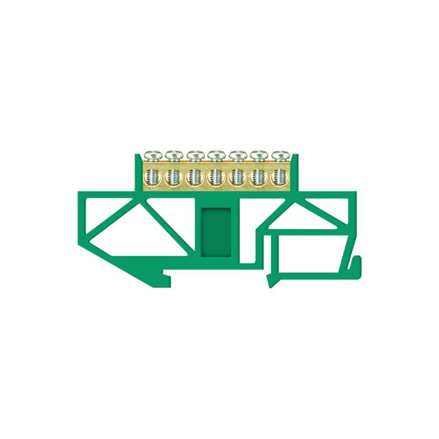 Listwa zaciskowa wysoka podstawa - 7 zielona