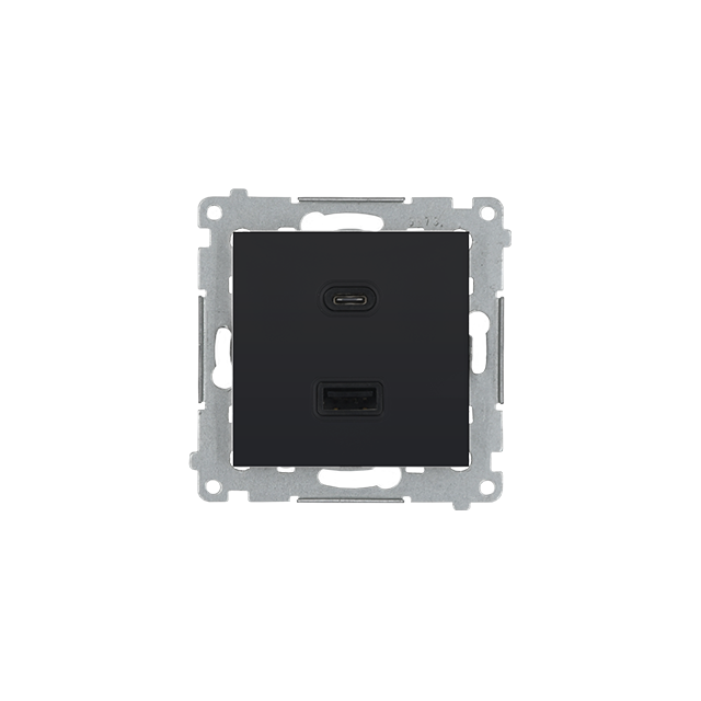 Simon 54 Ładowarka USB C+A 30W 230V czarny mat DEC2CAQ.01/49 KONTAKT