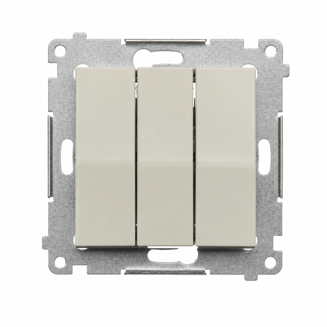 Simon 54 Przycisk potrójny zwierny z podświetleniem szybkozłączka LED kaszmir mat DP31L.01/42
