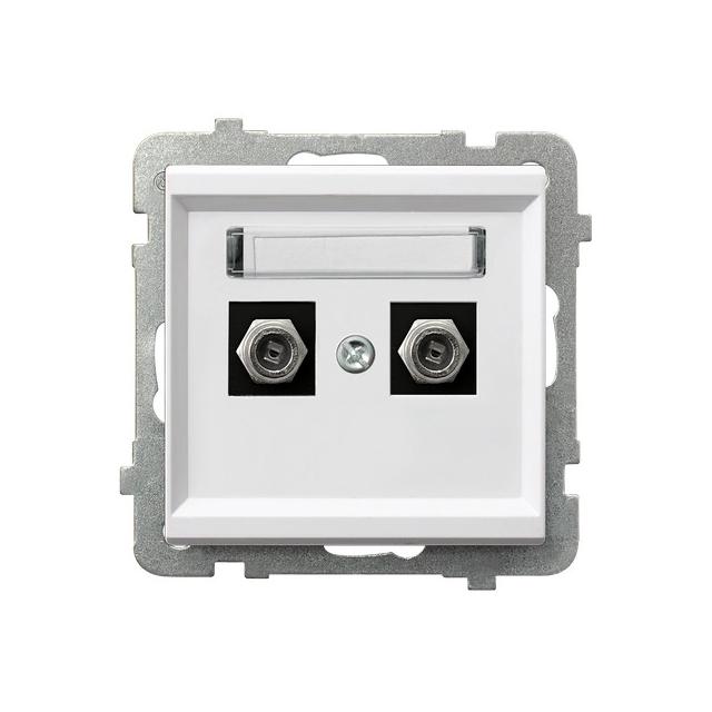 SONATA BIAŁY MAT Gniazdo antenowe typu F podwójne