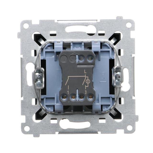 Simon 54 Łącznik świecznikowy z podświetleniem LED i do wersji IP44 16A 250V zaciski śrubowe czarny *Posiada wkładkę DU1W DW5ABL.01/49 KONTAKT