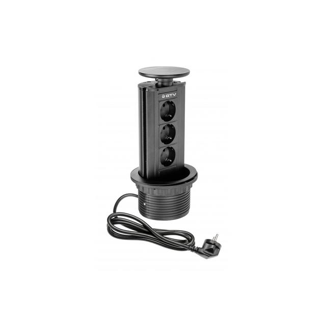 BIURKOWY ROZGAŁĘZIACZ WPUSZCZANY, 3X SCHUCKO (CZARNY)