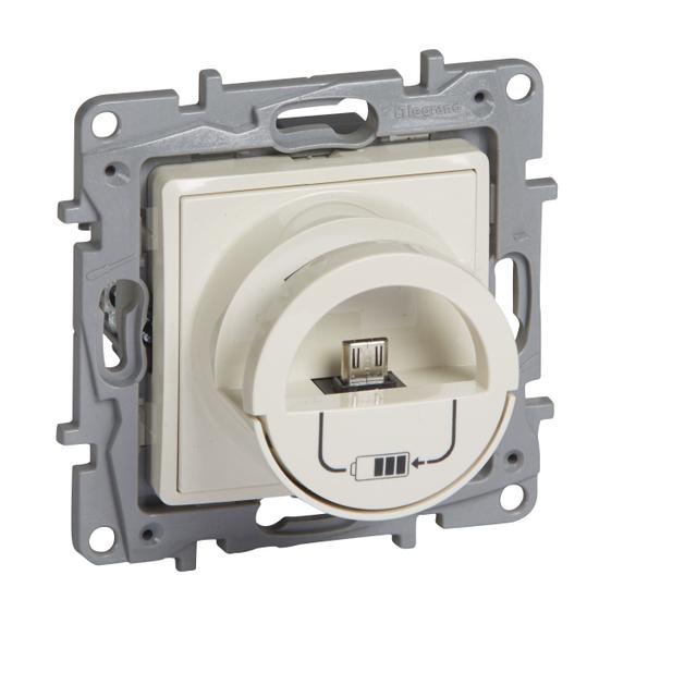 NILOE - STACJA ŁADUJĄCA MICRO USB 5 V + USB 5 V 2400 MA KREMOWA, Legrand