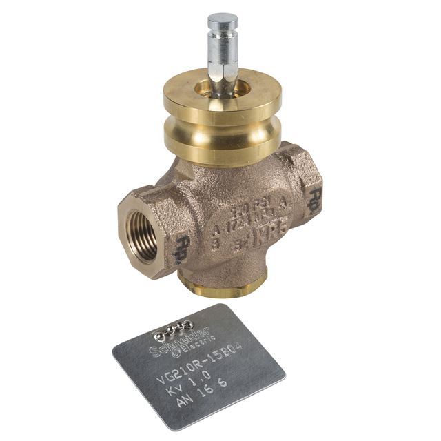 VG210R, zawór regulacyjny, 2-drogowy, DN15, kvs 2,5, przyłącze 1/2, gwint wewnętrzny, medium -7…138°