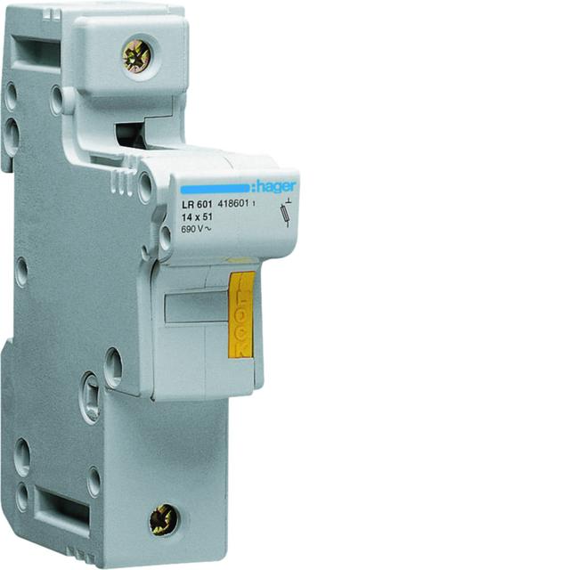 Rozłącznik bezpiecznikowy cylindryczny 1P 14x51mm LR601 HAGER