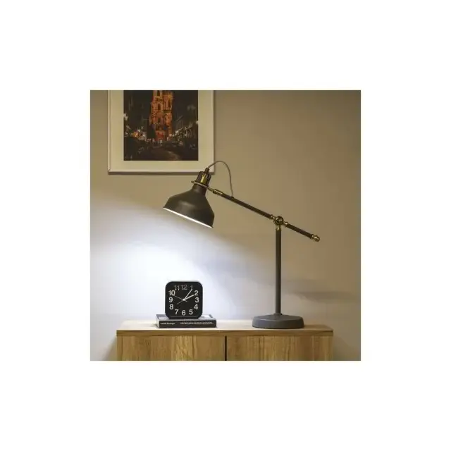 Lampa biurkowa E27 HARRY 56 cm ciemno szary
