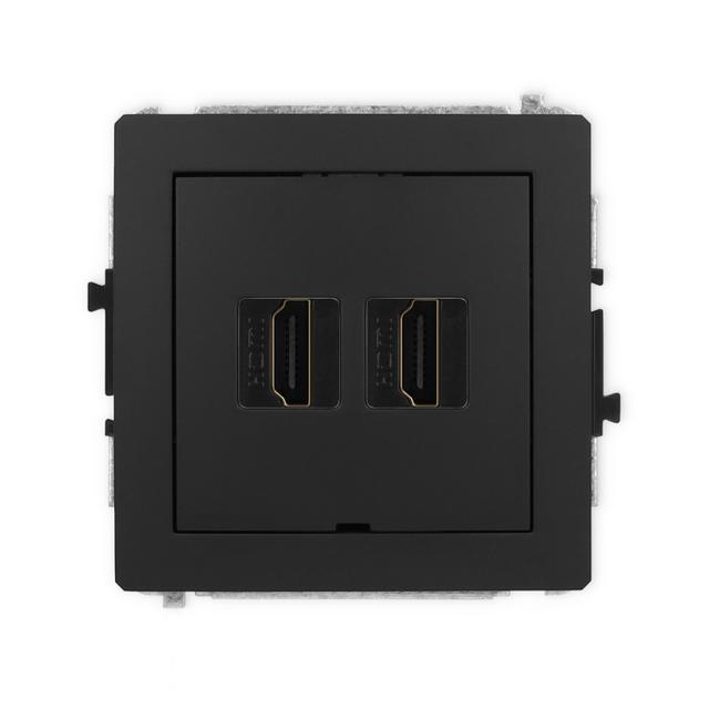 DECO Gniazdo podwójne HDMI 2.0, 4K, bez pola opisowego czarny mat 12DHDMIBO-4 KARLIK