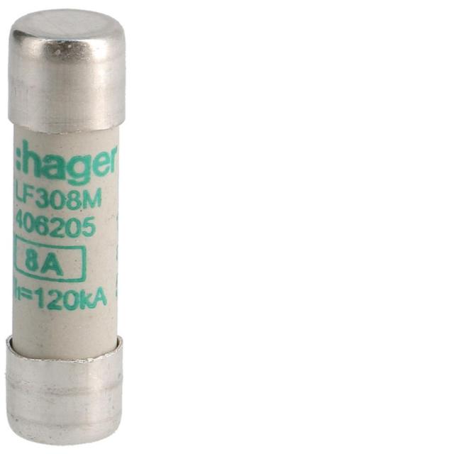 Wkładka bezpiecznikowa cylindryczna CH-10 10x38mm aM 8A 500VAC LF308M HAGER