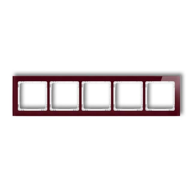 "DECO Ramka pięciokrotna - efekt szkła (ramka: bordowa