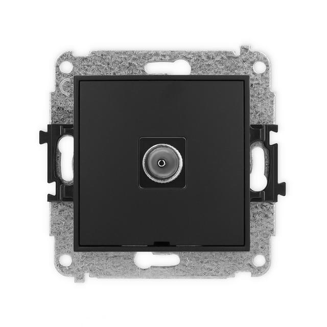 MINI Mechanizm gniazda antenowego pojedynczego TV, bez pola opisowego czarny mat