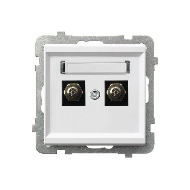 SONATA Gniazdo ekwipotencjalne podwójne - kolor biały mat