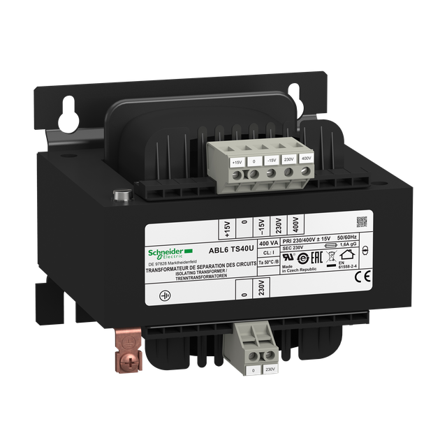 Phaseo, separacyjny transformator napięcia, wejście 230...400 V, wyjście 1 x 230 V, 400 VA