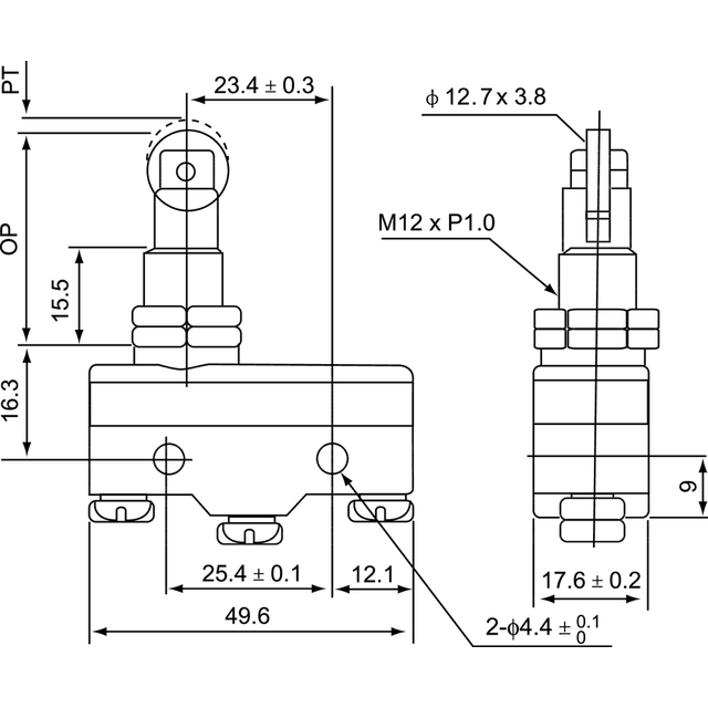 ŁĄCZNIK MINIATUROWY POPYCHACZ Z ROLKĄ MS1308 SPAMEL