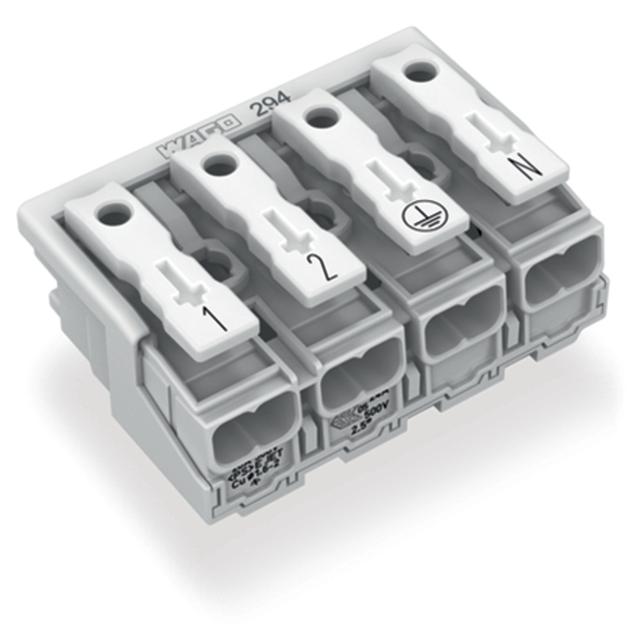 Złączka zasilająca 4‑biegunowa ze stopkąmi bez styku PE 294‑5014 /500szt./ WAGO