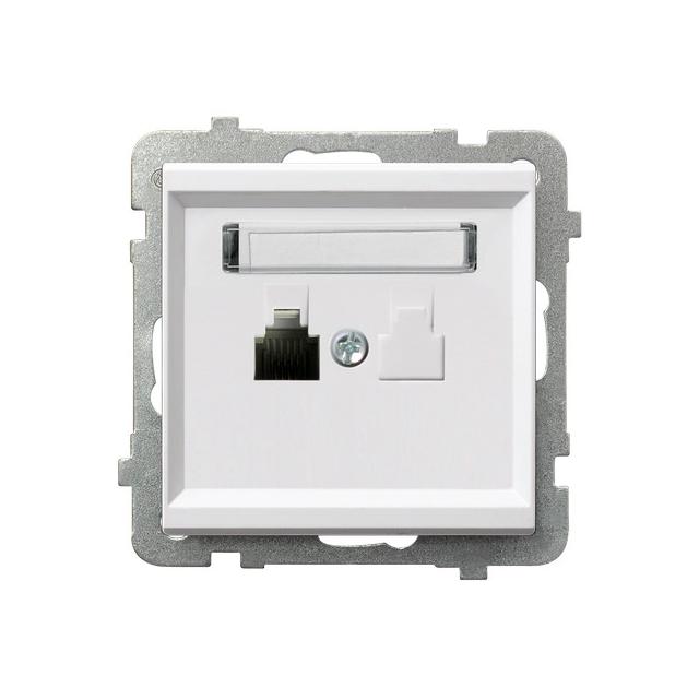 SONATA Gniazdo telefoniczne pojedyncze - kolor biały mat