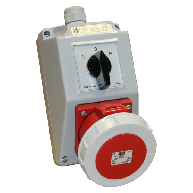 ZESTAW INSTALACYJNY IP67 O-I/16A,3P+N+PE,DŁAW.M25 POKR.ZAMYK.CZER