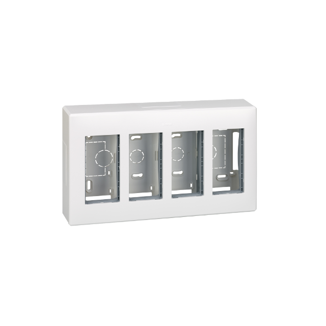 Simon Connect Obudowa natynkowa S500 4-modułowa 8x K45 kompletna czysta biel