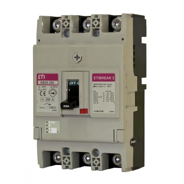 Wyłącznik mocy 40kA wyzw. TM (bez regulacji) EB2S 250/4HF 200A 4p 004671877 ETI