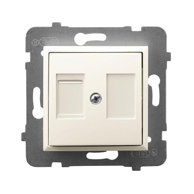 ARIA Obudowa gniazda pojedynczego z przesłoną typu Keystone prosta kolor ecru GPK-1UP/p/27 OSPEL