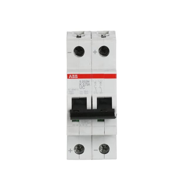 S202M-K0.75UC Wyłącznik nadprądowy 10kA AC/DC 2P K0.75A 2CDS272061R0187 ABB