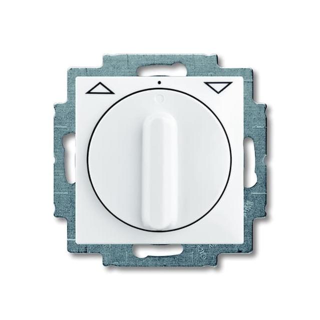 BASIC55 Przycisk żaluzjowy 1-biegunowy, N, E Z pokrętłem/przyciskiem kremowy