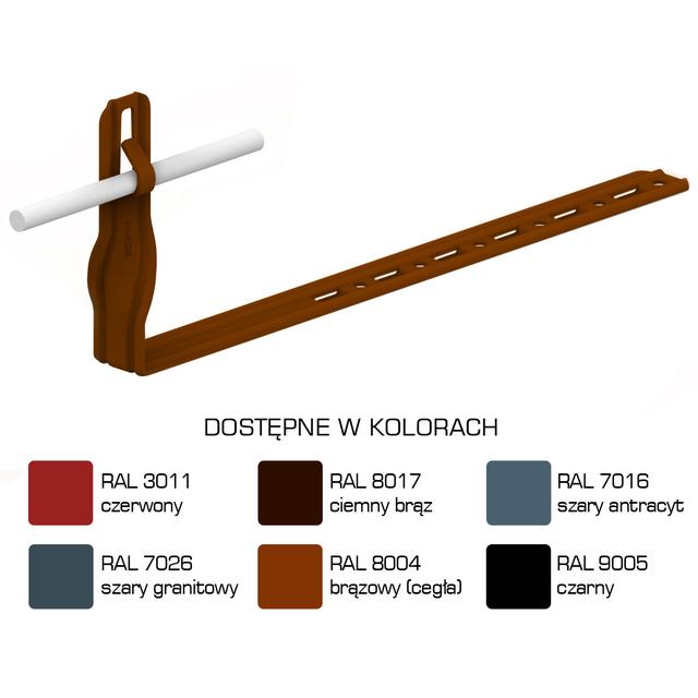 AN-23K/LA/-N Uchwyt dach.regul.skr.Z-zag. L=42cm,H=13,5cm /LA/