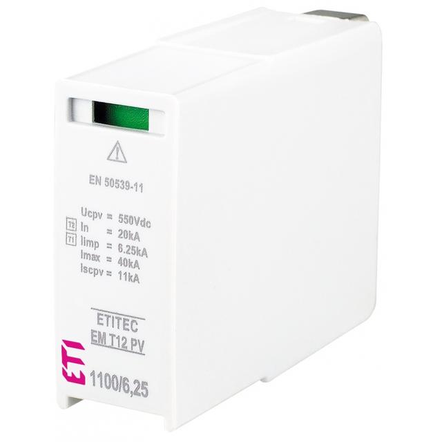 Moduł wymienny do ogran.przepięć T1,T2 (kl.B,C) do systemów PV MOD. EM T12 PV 550/6,25 002440584 ETI