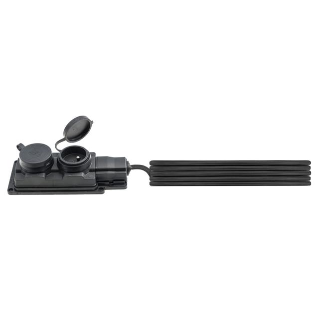 listwa gumowa 2 gniazd. Czarna z przew OW 3x1,5 5m