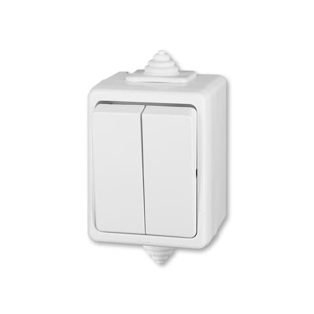 CLASSIC Wyłącznik schodowy podwójny IP 44  biały