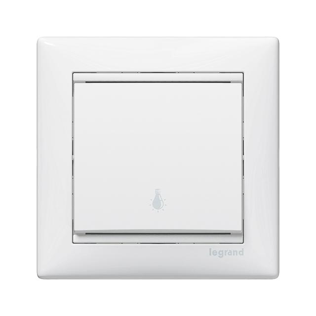 VALENA PRZYCISK JEDNOBIEGUNOWY Z SYMBOLEM LAMPY KREM 10A-250V~, Legrand
