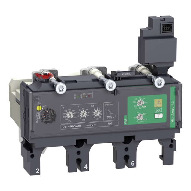 Wyzwalacz elektroniczny, ComPacT NSX, MicroLogic 4.3 Vigi, 570A, 3P3D, do NSX630